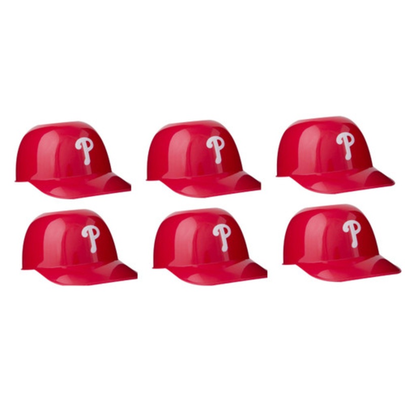 Philadelphia Phillies MLB 8oz Snack Size / Ice Cream Mini Baseball Helmets – Quantity 6