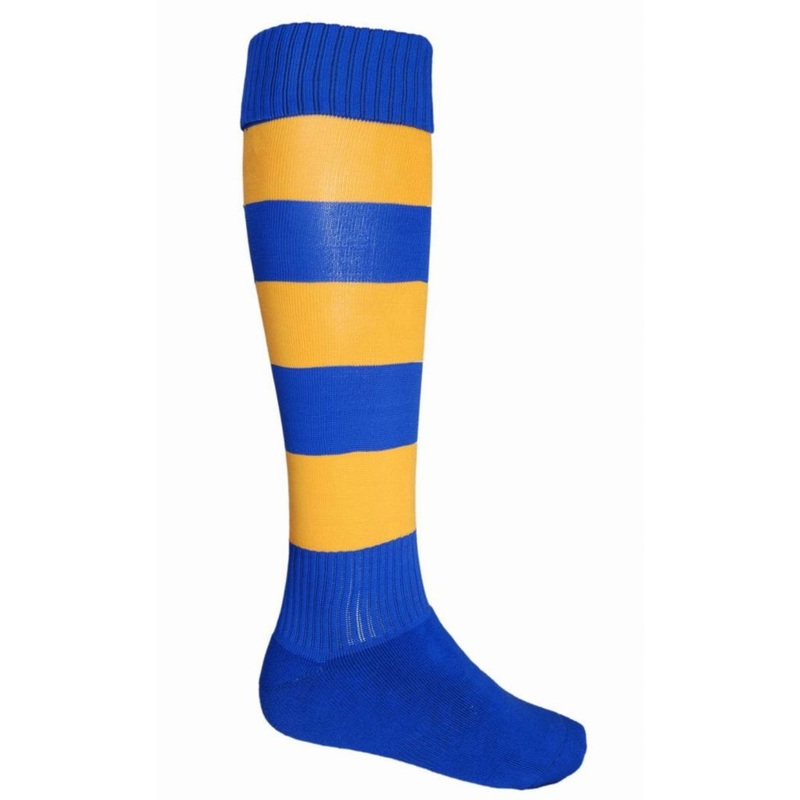 SC1105 – Football Socks Royal Sock With Gold Hoops