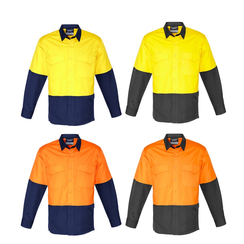 ZW128 Syzmik Mens RUGGED COOLING HI-VIS SPLICED SHIRT