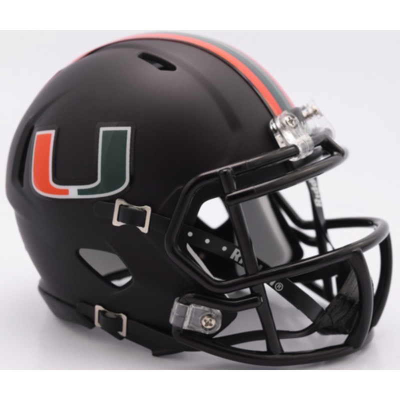 Miami Hurricanes Alternate Black Revolution SPEED Mini Helmet