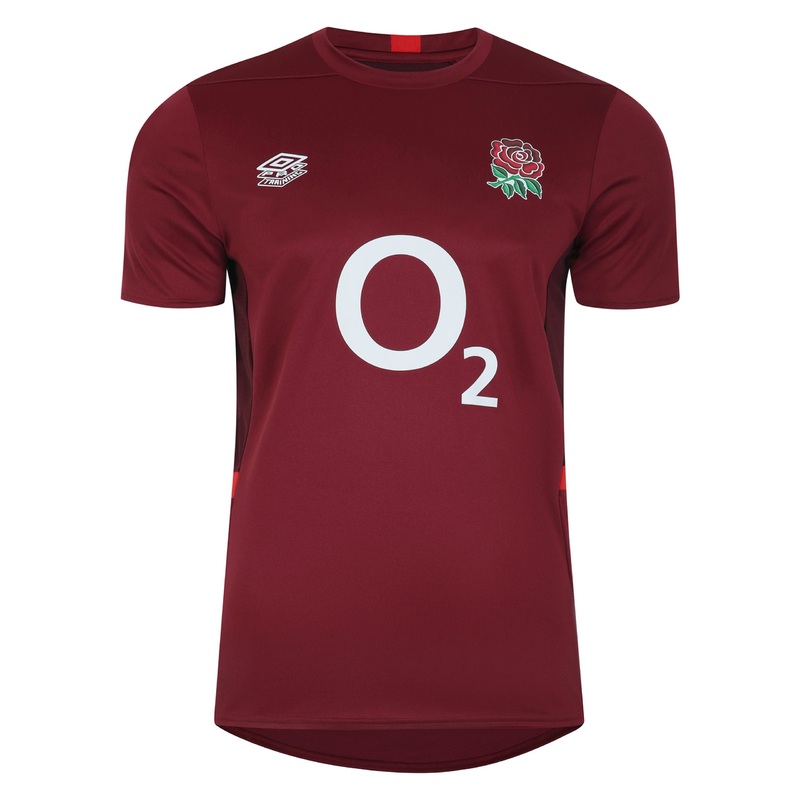 England Rugby Gym T-shirt 23/24 – Tibetan Red | The Rugby Shop