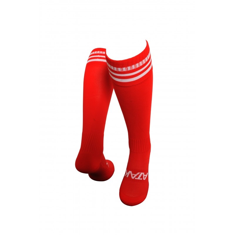 Atak High Performance Red/White Stripes Long Sports Socks (Adults / Kids)