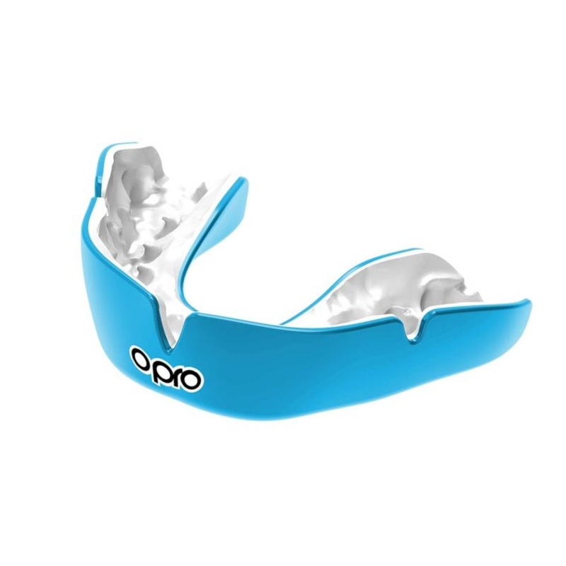 Opro Instant Custom-Fit Single Gum Shield – Sky Blue | The Rugby Shop