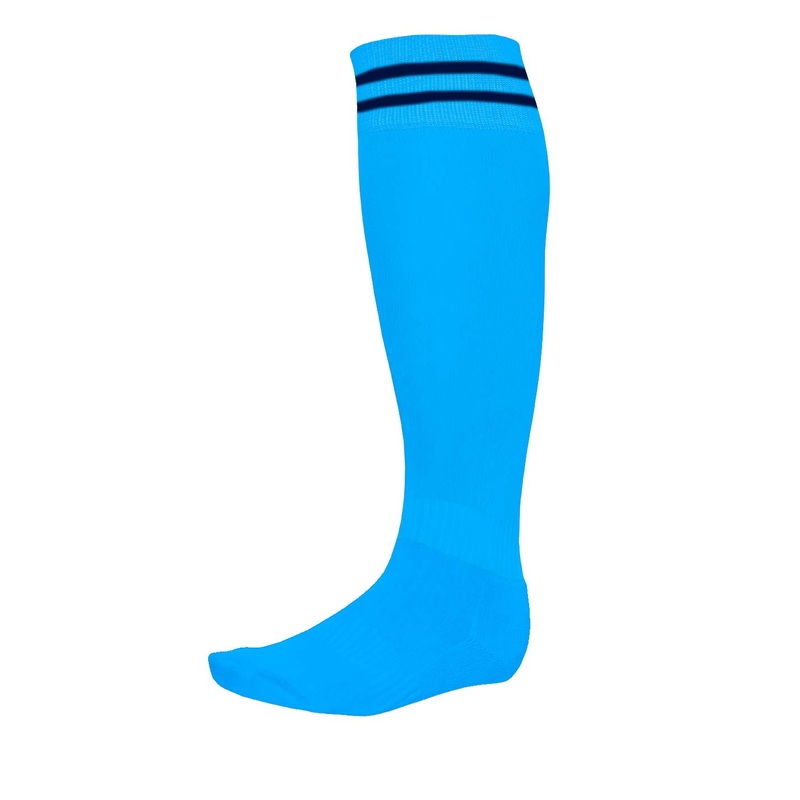 Steeden Performance Football Socks – Sky/2 Navy Bars