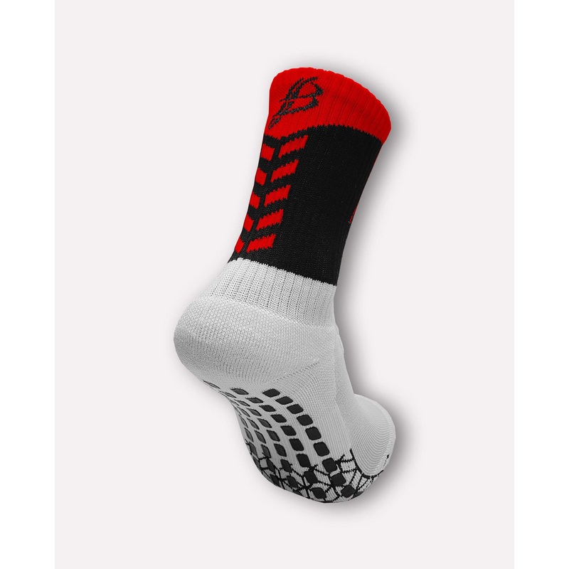 Bourke Miniz Anti-Slip GAA Midi Socks Black/Red (Kids / Adults)