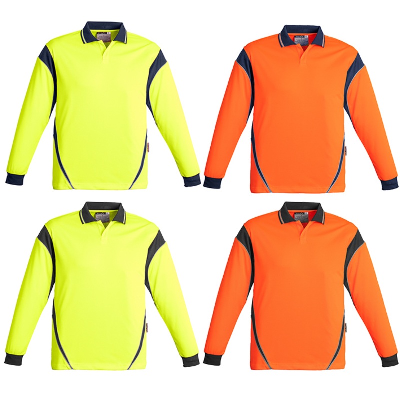 ZH249-Syzmik Mens Hi Vis Aztec Polo – Long Sleeve