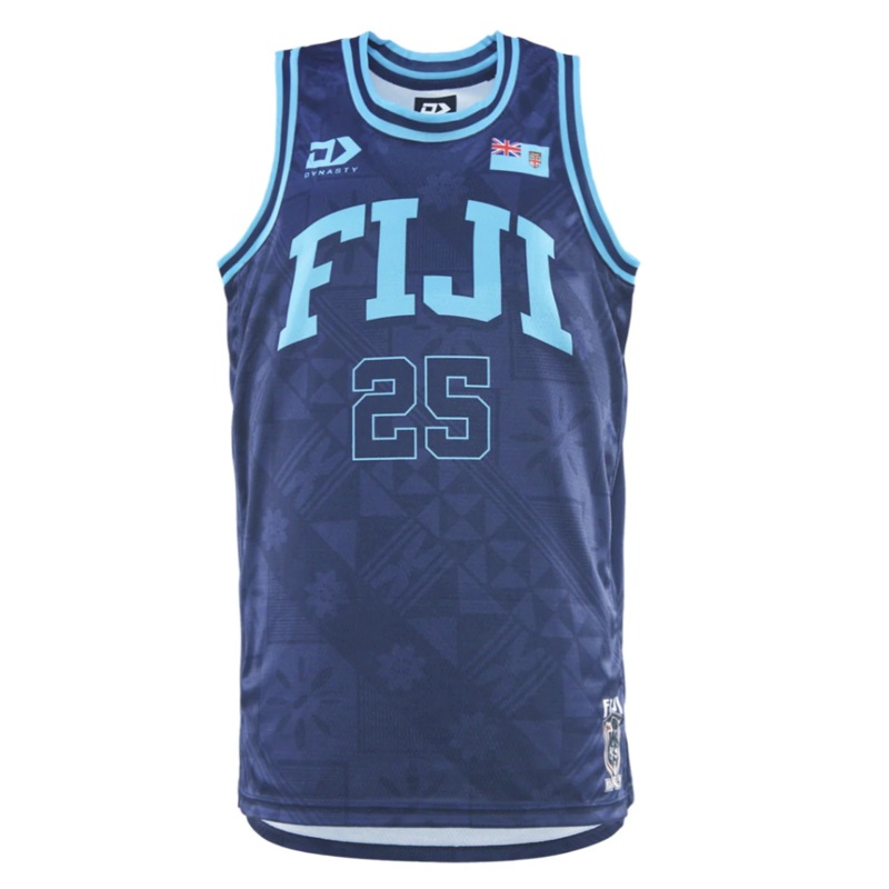 2025 Fiji Bati Mens Basketball Singlet – Navy | The Rugby Shop