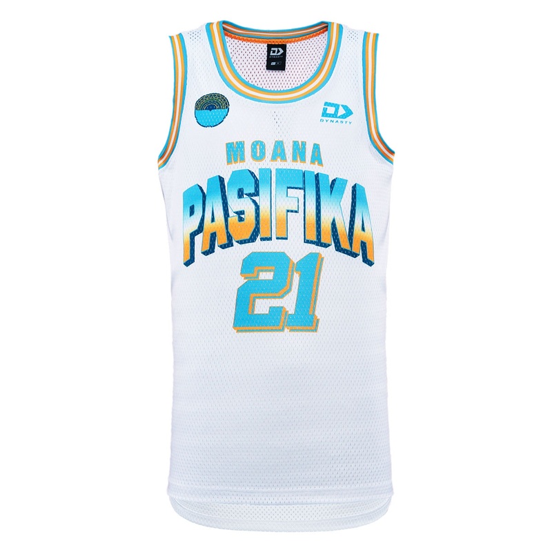 2024 Moana Pasifika Mens White Basketball Singlet | The Rugby Shop