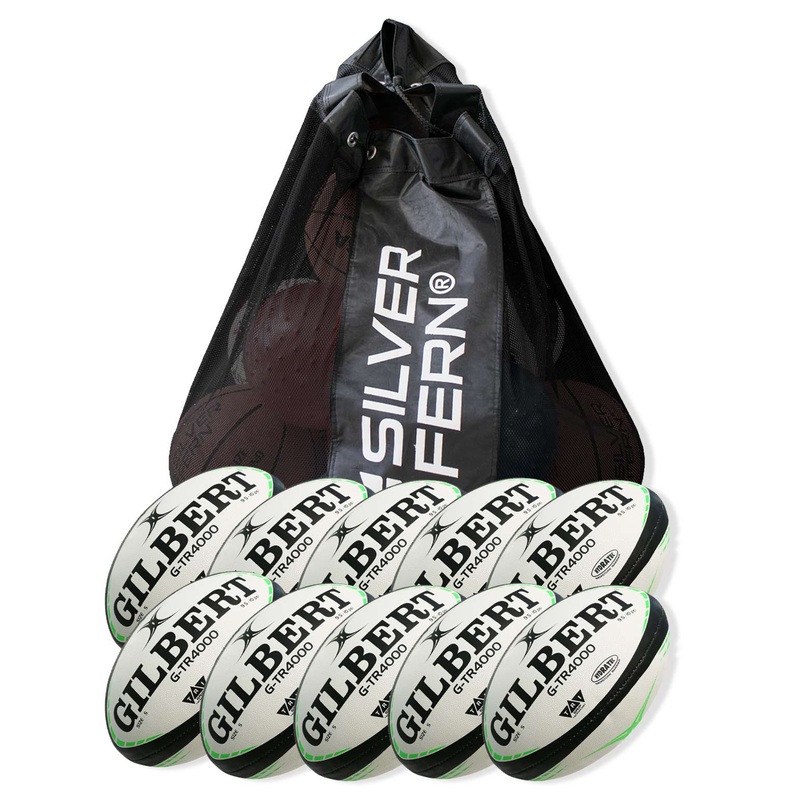 10 X G-TR4000 Trainer Rugby Ball Size 5 + FREE MESH BALL CARRY BAG