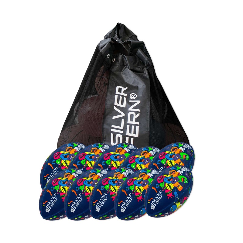 10 X Monster Touch Rugby Balls Size 3 + Free Mesh Ball Carry Bag