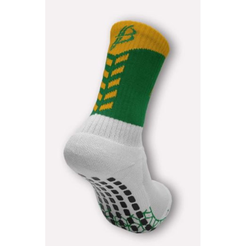 Bourke Miniz Anti-Slip GAA Midi Socks Green/Amber (Kids / Adults)