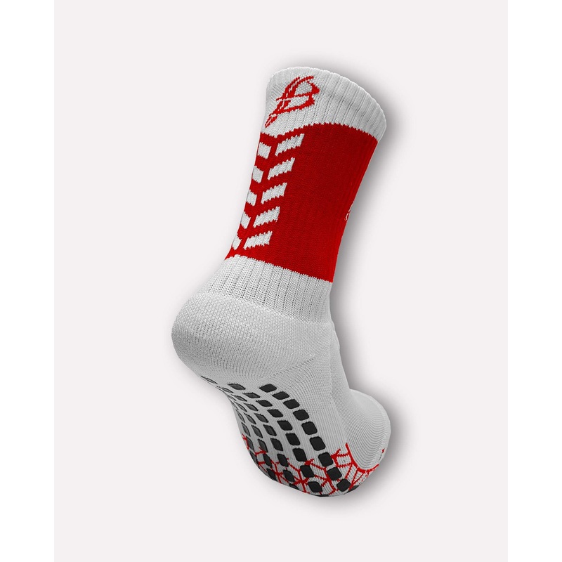 Bourke Miniz Anti-Slip GAA Midi Socks Red/White (Kids / Adults)