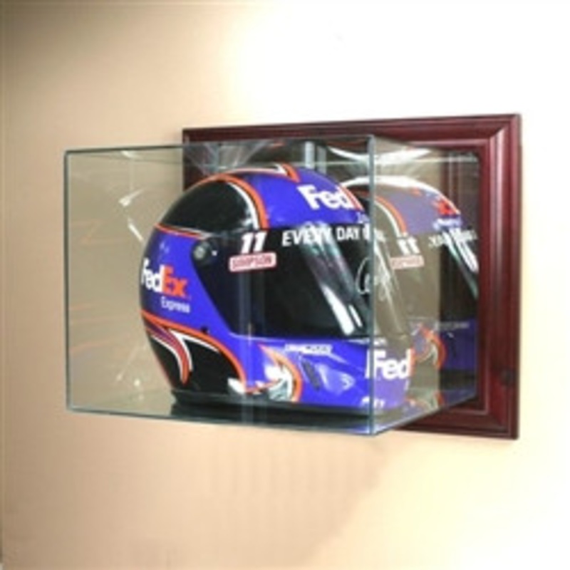 Deluxe Real Glass Wall Mounted Racing Helmet Display Case