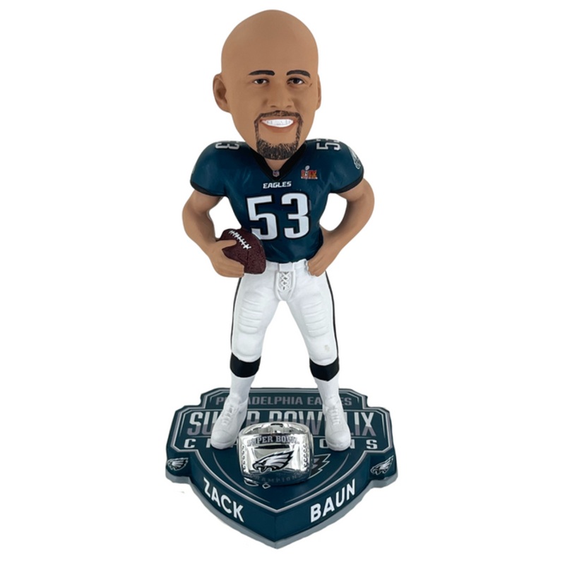 Zack Baun Philadelphia Eagles Super Bowl LIX Champions 8″ Player Bobblehead Doll Bobble