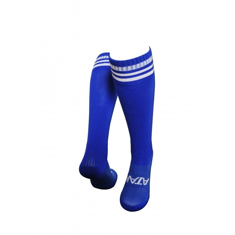 Atak High Performance Royal / White Stripes Long Sports Socks (Adults / Kids)
