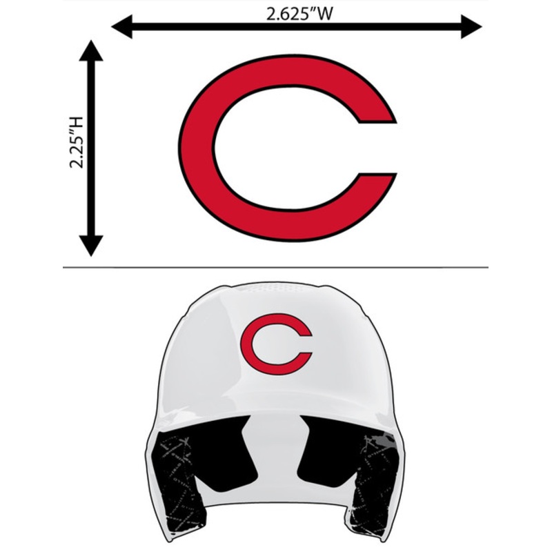 CINCINNATI REDS Red with Black Outline FULL SIZE HELMET 3M STICKER DECAL