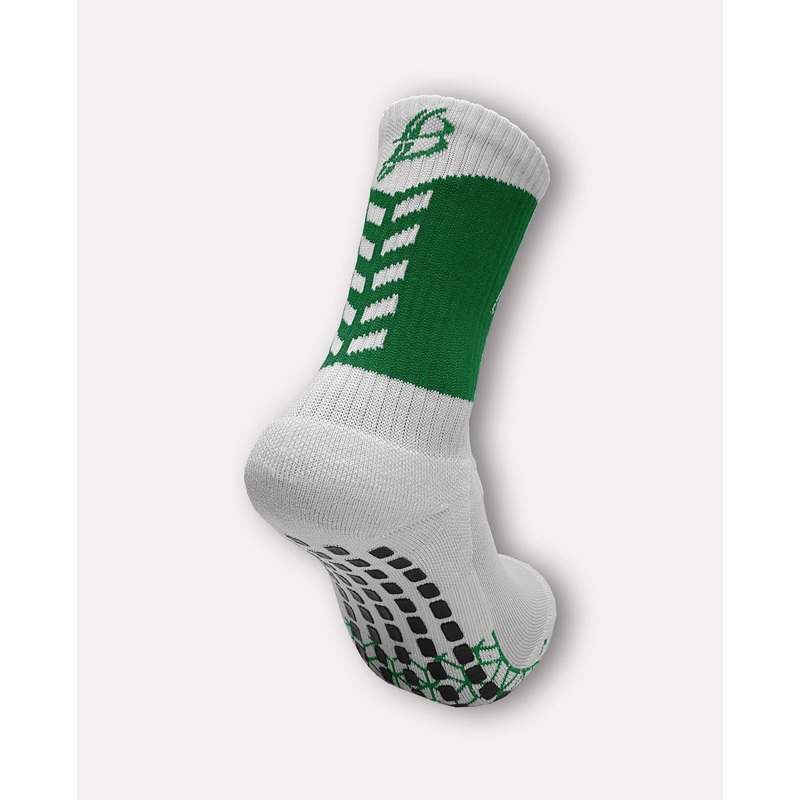 Bourke Miniz Anti-Slip GAA Midi Socks Green/White (Kids / Adults)