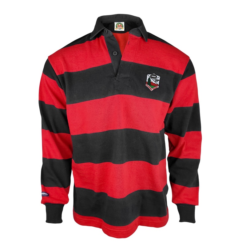 Stanford Rugby Traditional 4 Inch Stripe Rugby Jersey Black/Coal X-Small