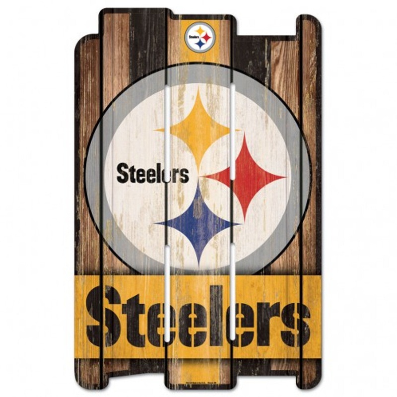 Wincraft Pittsburgh Steelers Fence Style Wood Sign 11×17