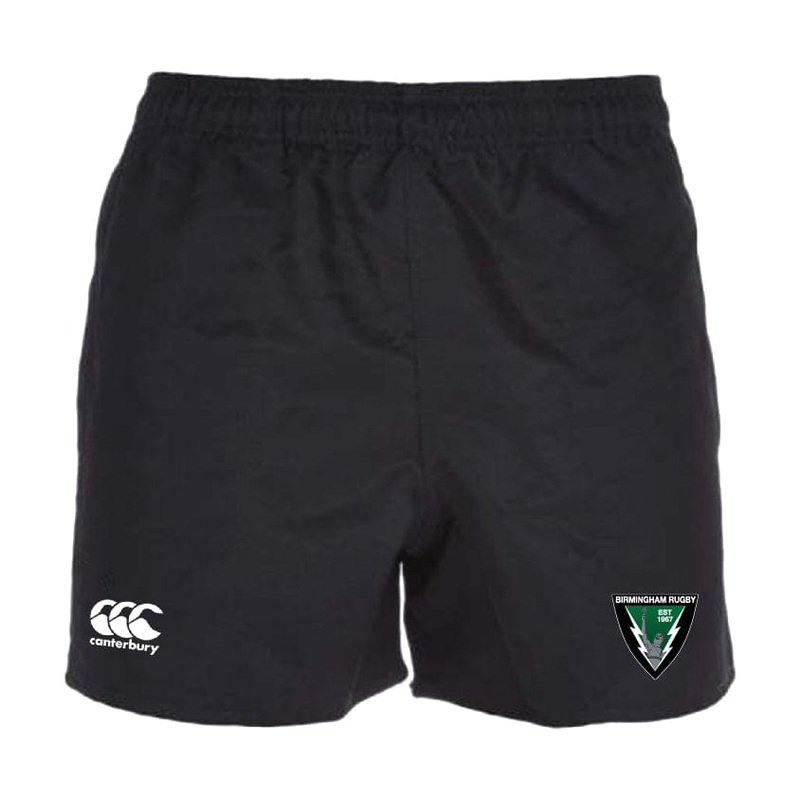 Birmingham Rugby Professional Polyester Rugby Short by Canterbury Y6 Black