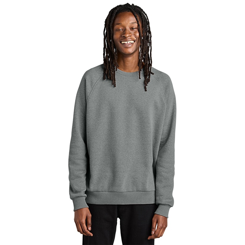 AllMade Unisex Organic CVC Fleece Crewneck Sweatshirt AL5004 Aluminum Grey Heather XS