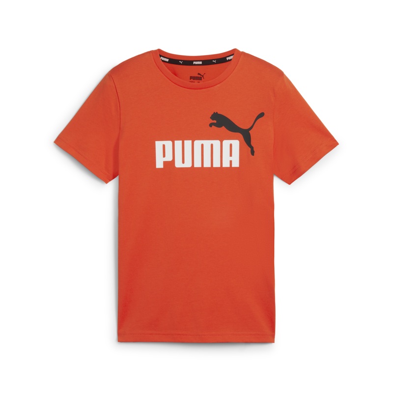 PUMA ESS+ 2 Colour Big Logo Boys Tee Redmazing XS