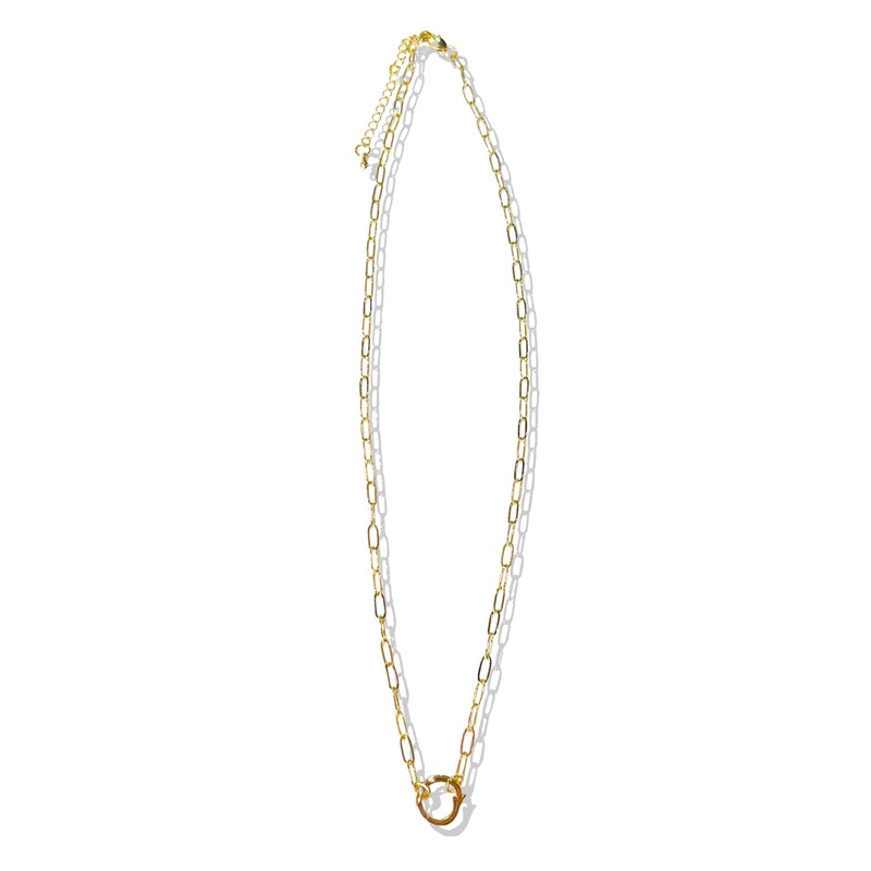 SSYS 18K Gold Plated Dainty Hook Chain Necklace