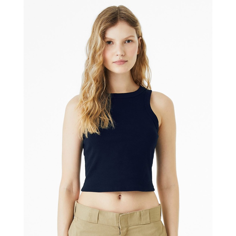 BELLA + CANVAS Women’s Micro Rib Racer Tank BC1019 Solid White Blend XS