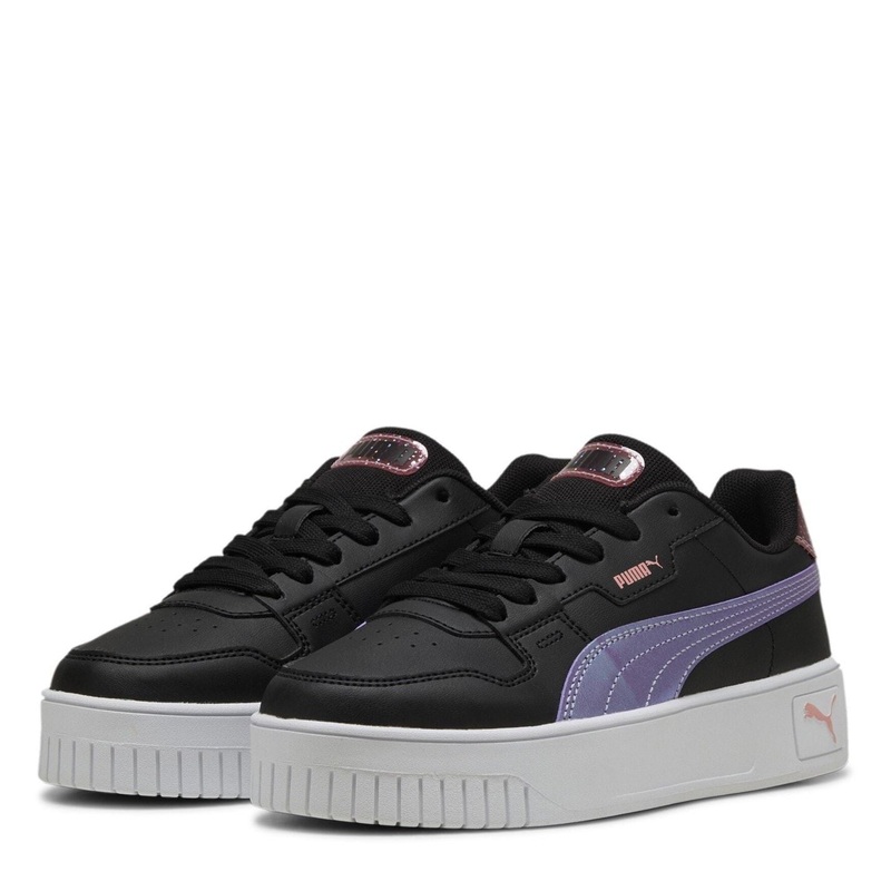 Puma Carina Street Jr Low Top Platform Trainers 5.5 (38.5) Black/Purple