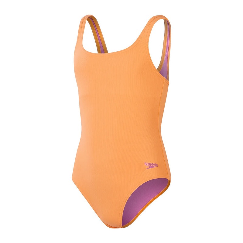 Speedo Girls Rib One Piece – Nectarine 10