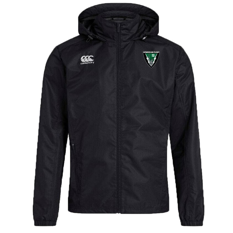 Birmingham Rugby Club Vaposhield Full Zip Rain Jacket by Canterbury XS Black