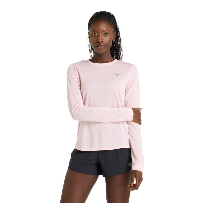 New Balance Athletics Long Sleeve Womens Tee Black Heather XS