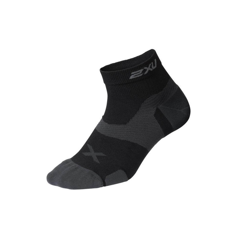 2XU Vectr Cushion 1/4 Crew Socks – Black/Titanium Small