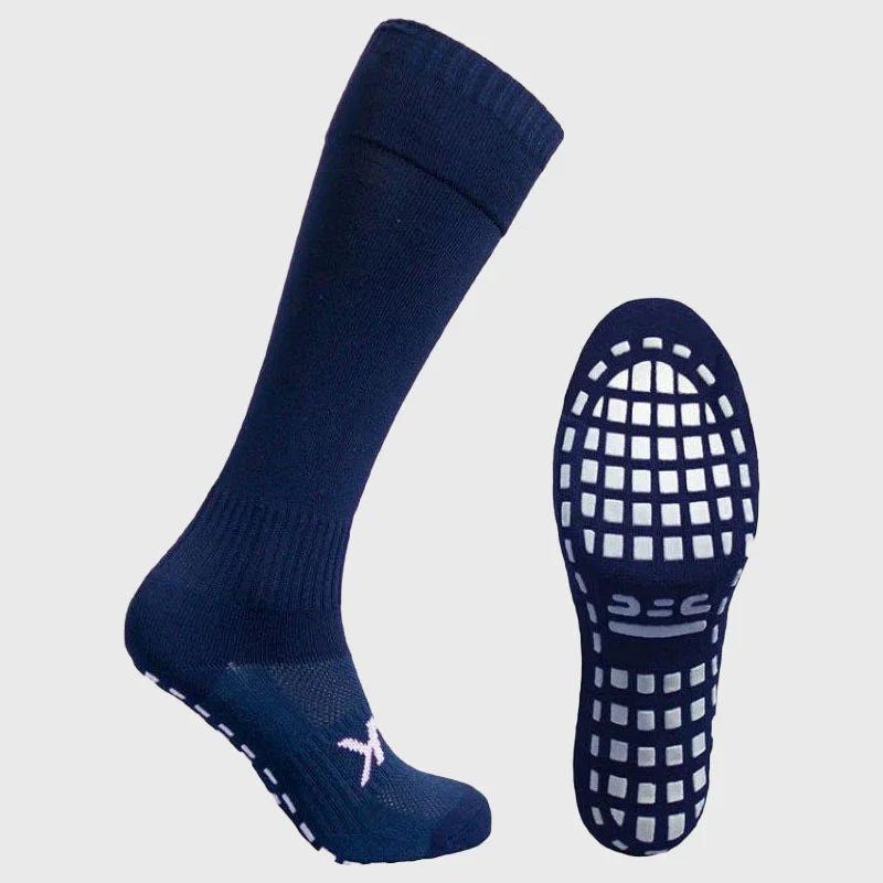 Atak Sports Shox Full Length Grip Socks Navy UK 3-5