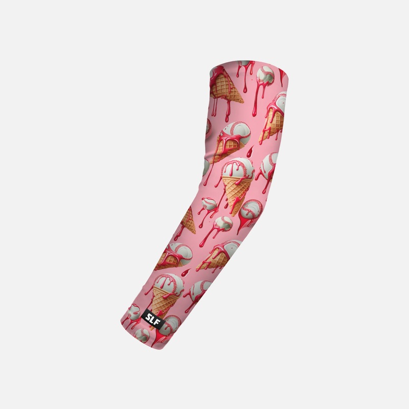 Ice Cream Baseball Kids Arm Sleeve Slim Pink