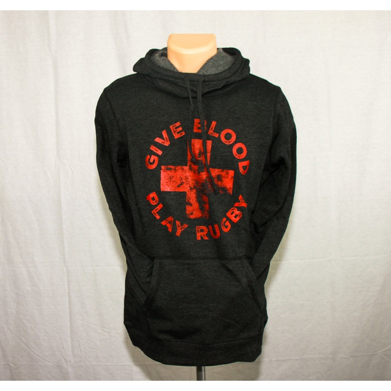 *GIVE BLOOD PLAY RUGBY LADIES COWL NECK HOODIE