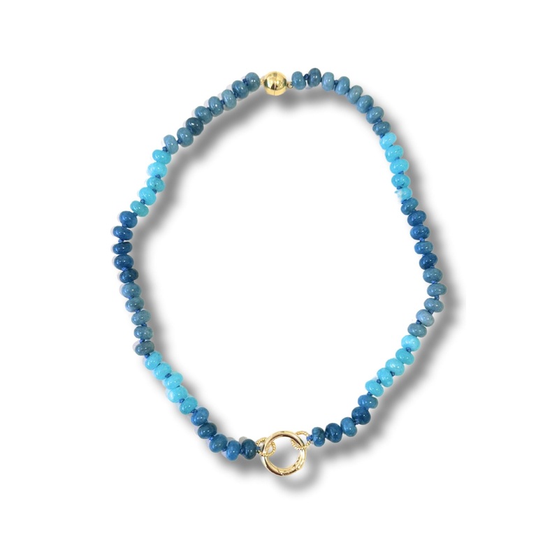 SSYS Teal Multi Beaded Charm Clasp Necklace