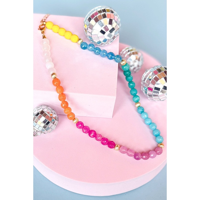 Yellow Multi Beaded Gemstone Necklace *FINAL SALE*