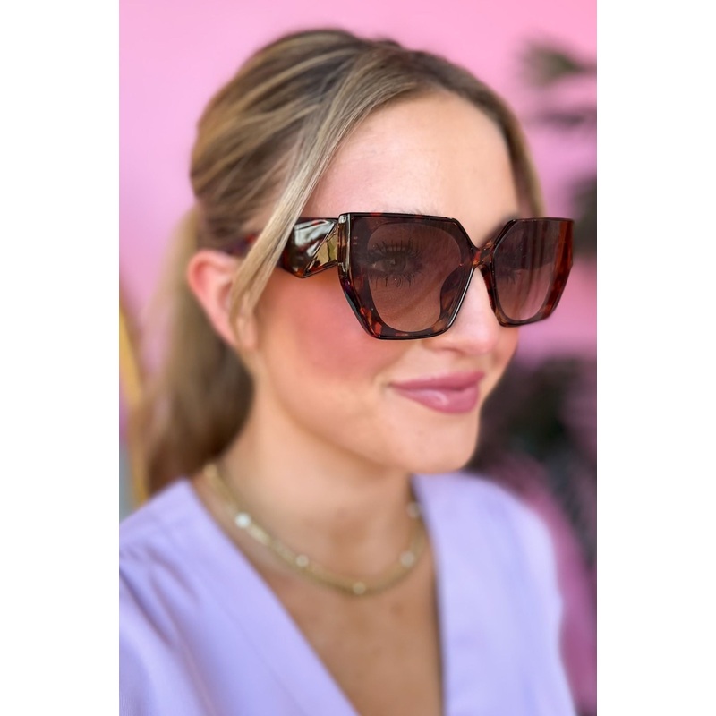 Brown Tortoise Retro Sunglasses