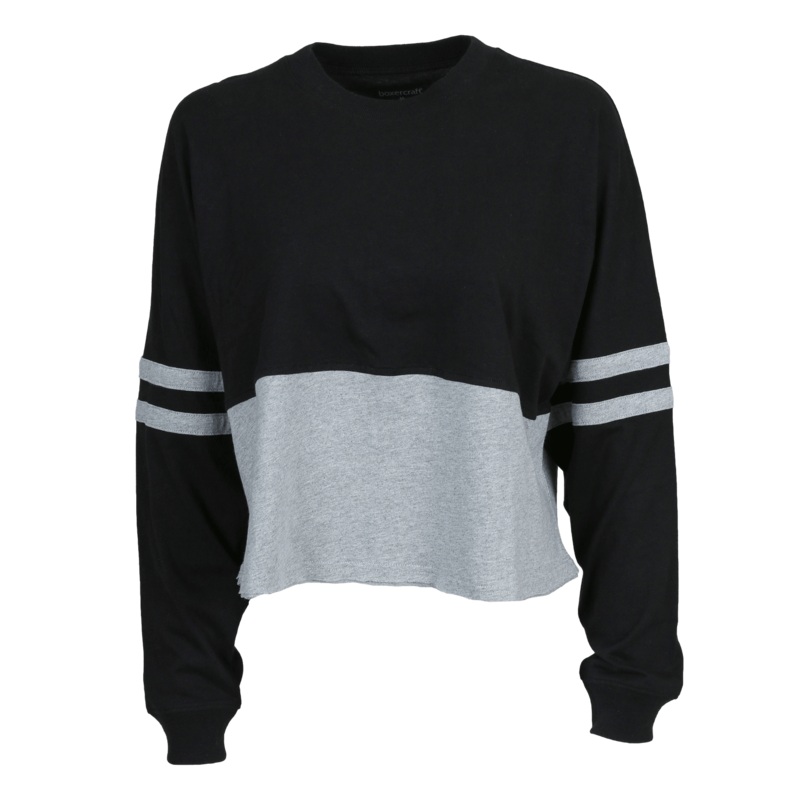 Boxercraft Women’s Cropped Retro Jersey Black/Oxford XS