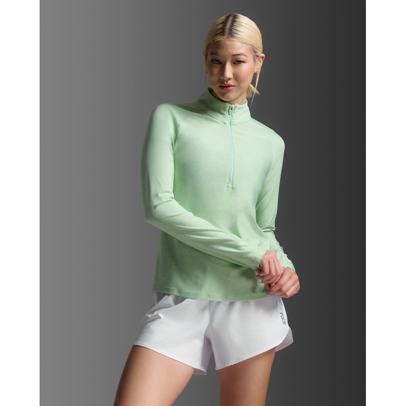 2XU Womens Aero 1/2 Zip – Mint Small