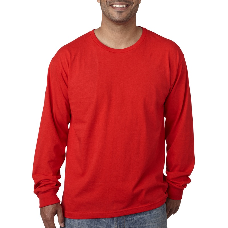 Bayside Men’s Long-Sleeve T-Shirt RED S