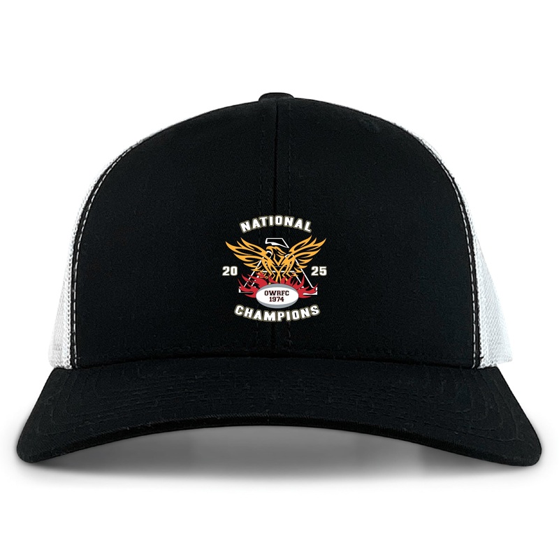 Atlanta Old White Rugby Champs Retro Trucker Cap OS Black