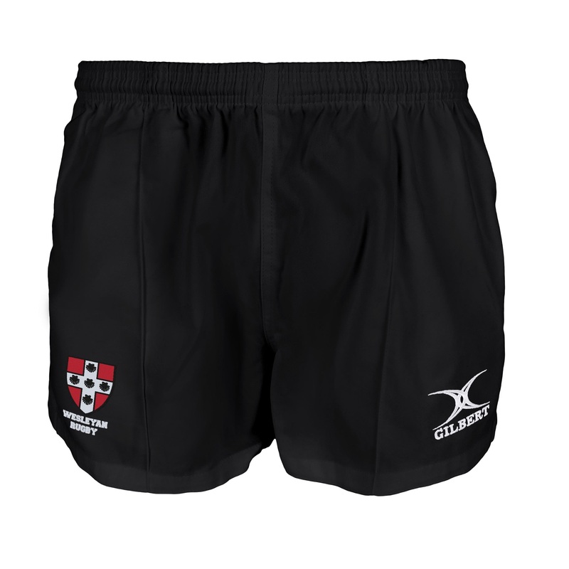 Wesleyan Rugby Kiwi Pro Rugby Shorts Black 2X-Small