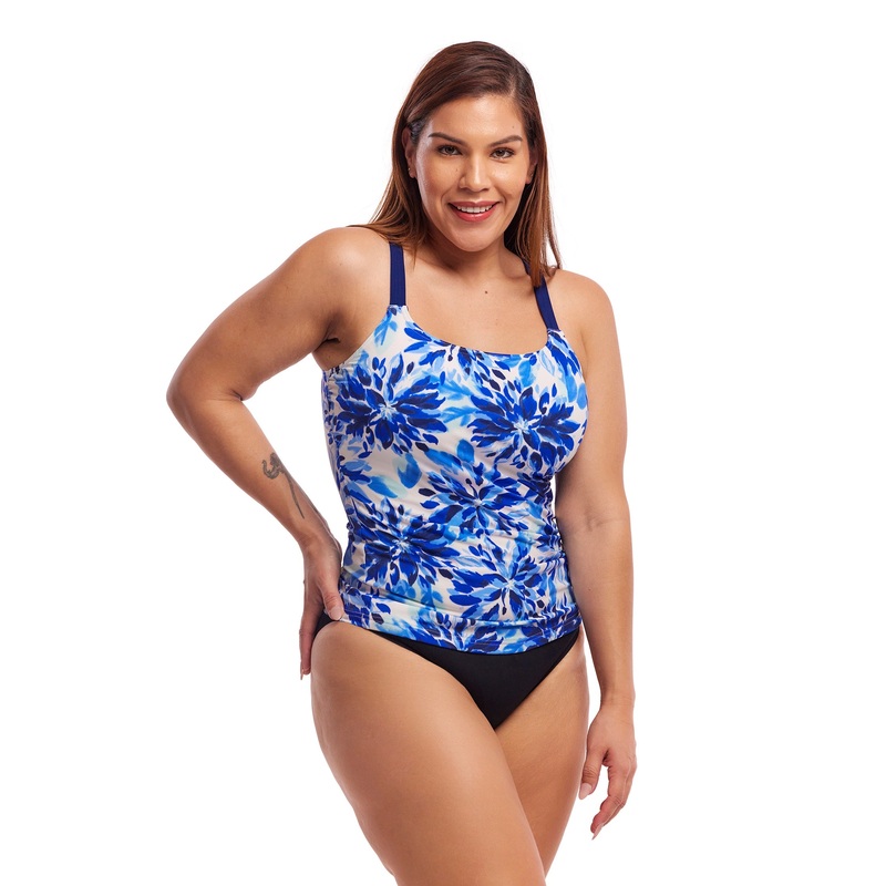Funkita Ladies Scoop Neck Tankini Top – Blossom Blue 10