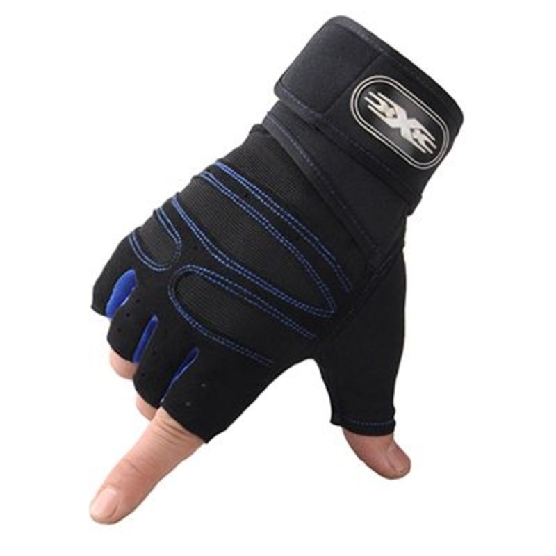 weightlifting Gloves Exercises Half Finger Lifting Gym Gloves Body Building Training gloves Sport Gym Fitness Gloves for Men Women M Blue