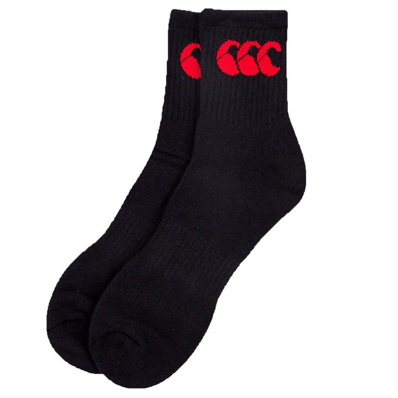Canterbury 3 Pack Crew Sock S Black Red
