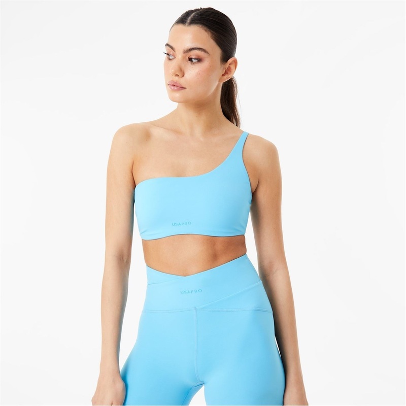 USA Pro Sophie Habboo One Shoulder Slim Fit Bra 12 (40) Aqua