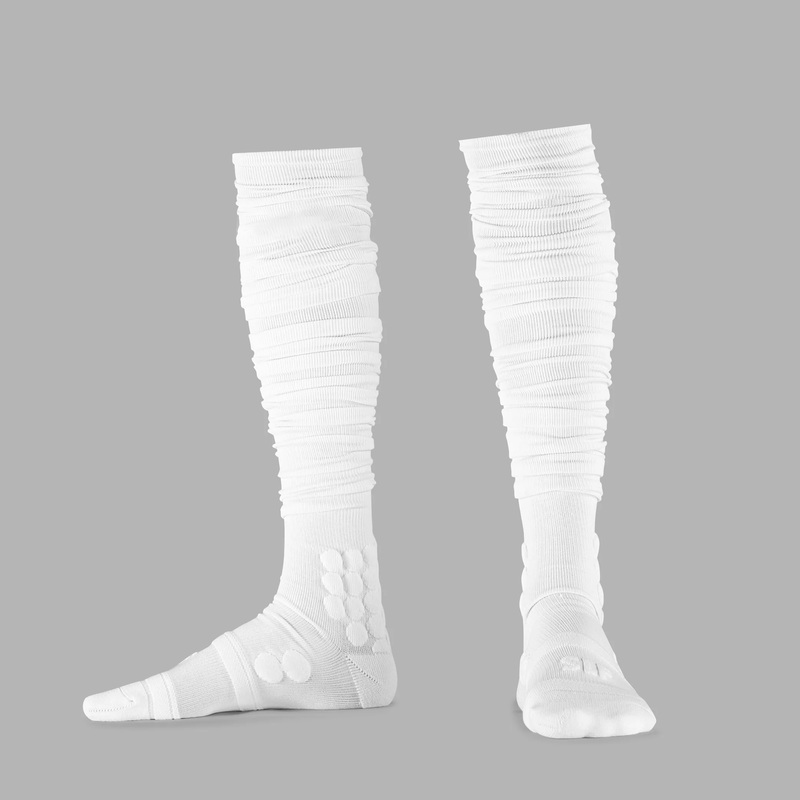 White Football Padded Long Socks White 8-10