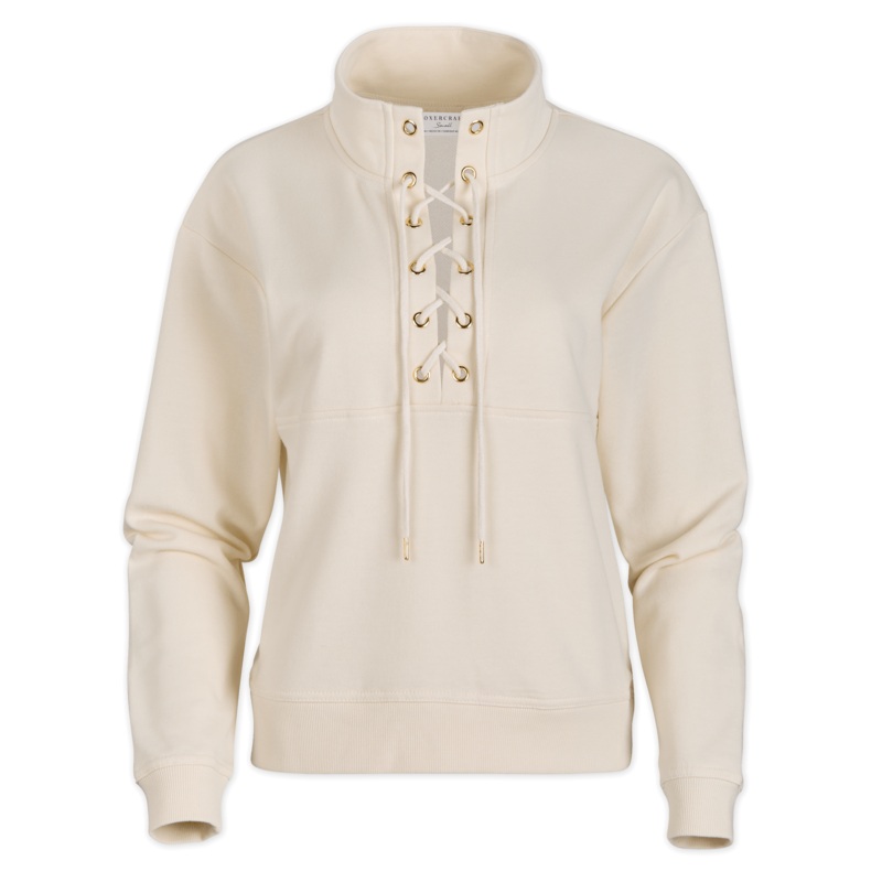 Boxercraft Women’s Lace Up Pullover Natural XXS
